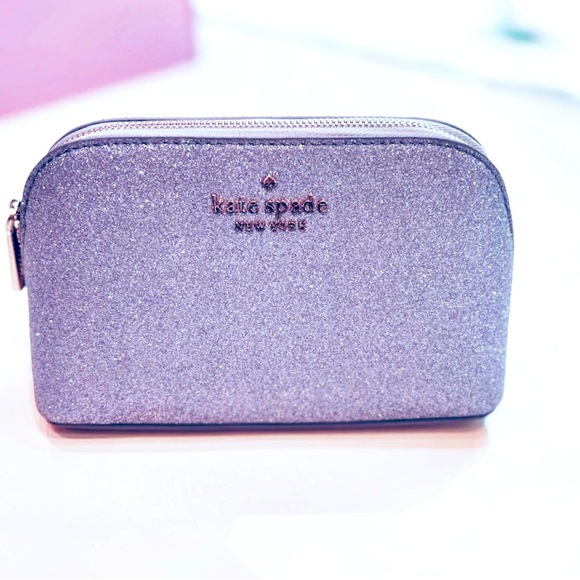 kate spade Handbags - New Kate Spade shimmy glitter tinsel Cosmetic Bag